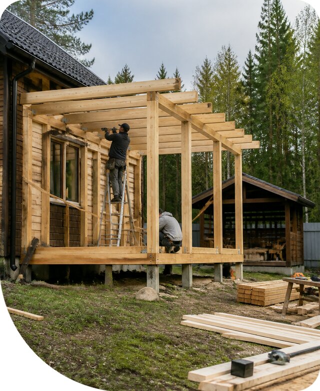 Строительство пристроек и построек на участке в Раменском