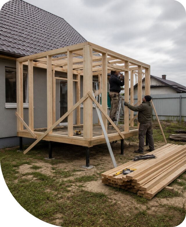 Строительство беседок и пристроек на сваях в Раменском
