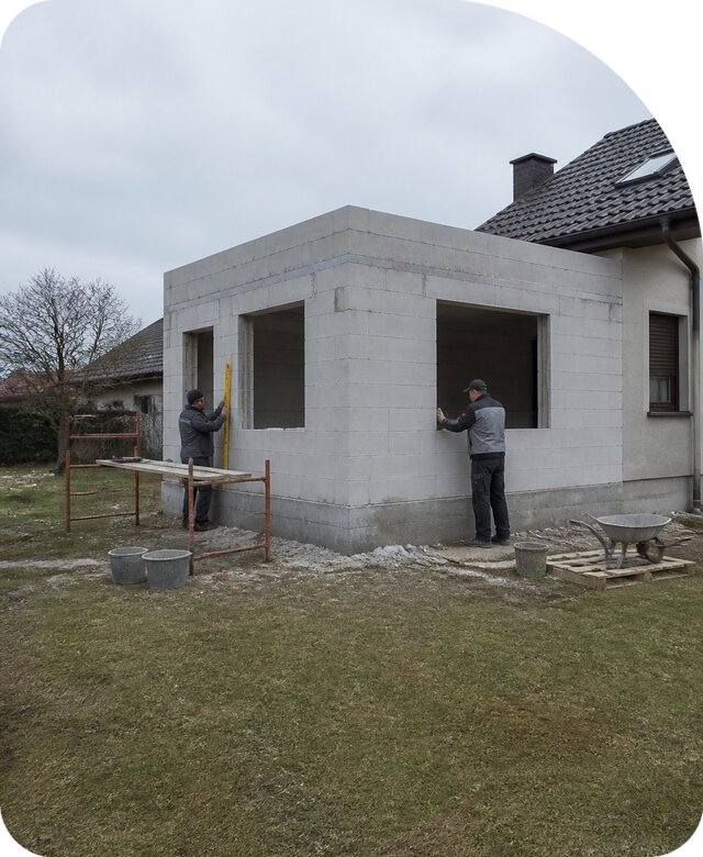 Пристройка из газобетона в Раменском по цене от 32952 р. | РадиДОМА-Рмн