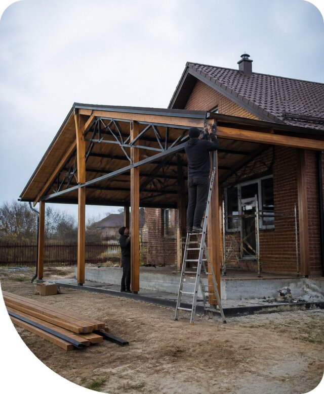 Пристройка навеса к дому и участку в Раменском под ключ