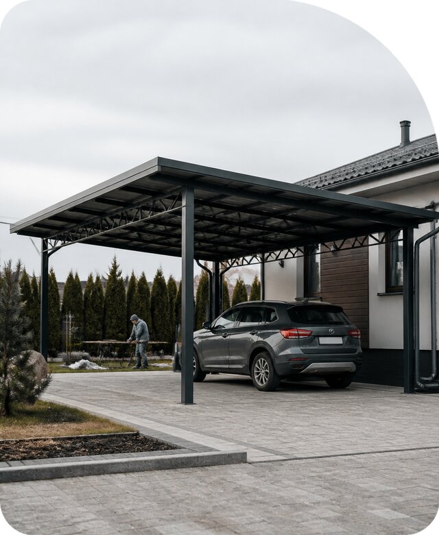 Навес на металлокаркасе в Раменском по цене от 4563 р. | РадиДОМА-Рмн
